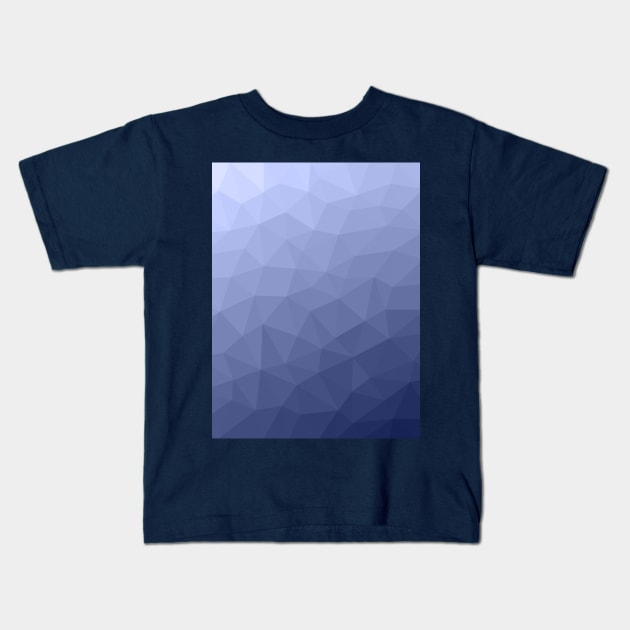 Grey blue gradient geometric mesh pattern Triangle light dark ombre Kids T-Shirt by PLdesign